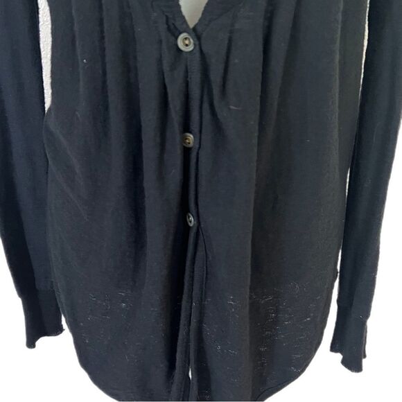 Free People Black Cardigan Sweater. Button Up, Gathered Back. Sz S. Good Cond! - Picture 4 of 15